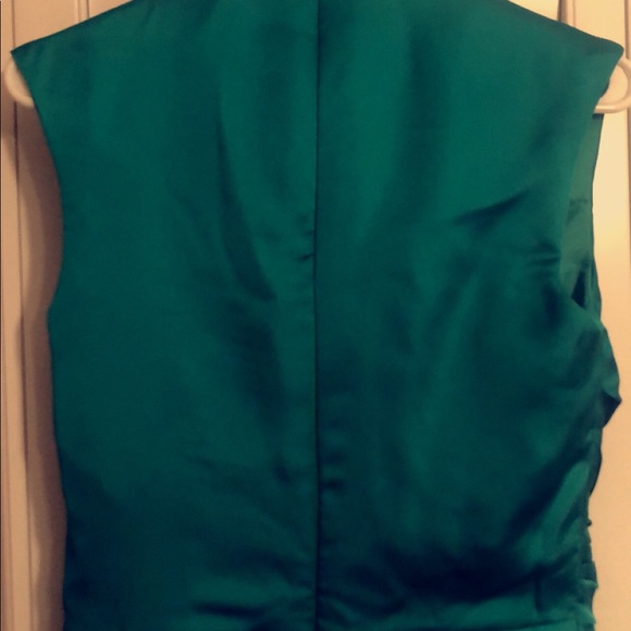 Emerald green silk dress - Picture 3 of 5